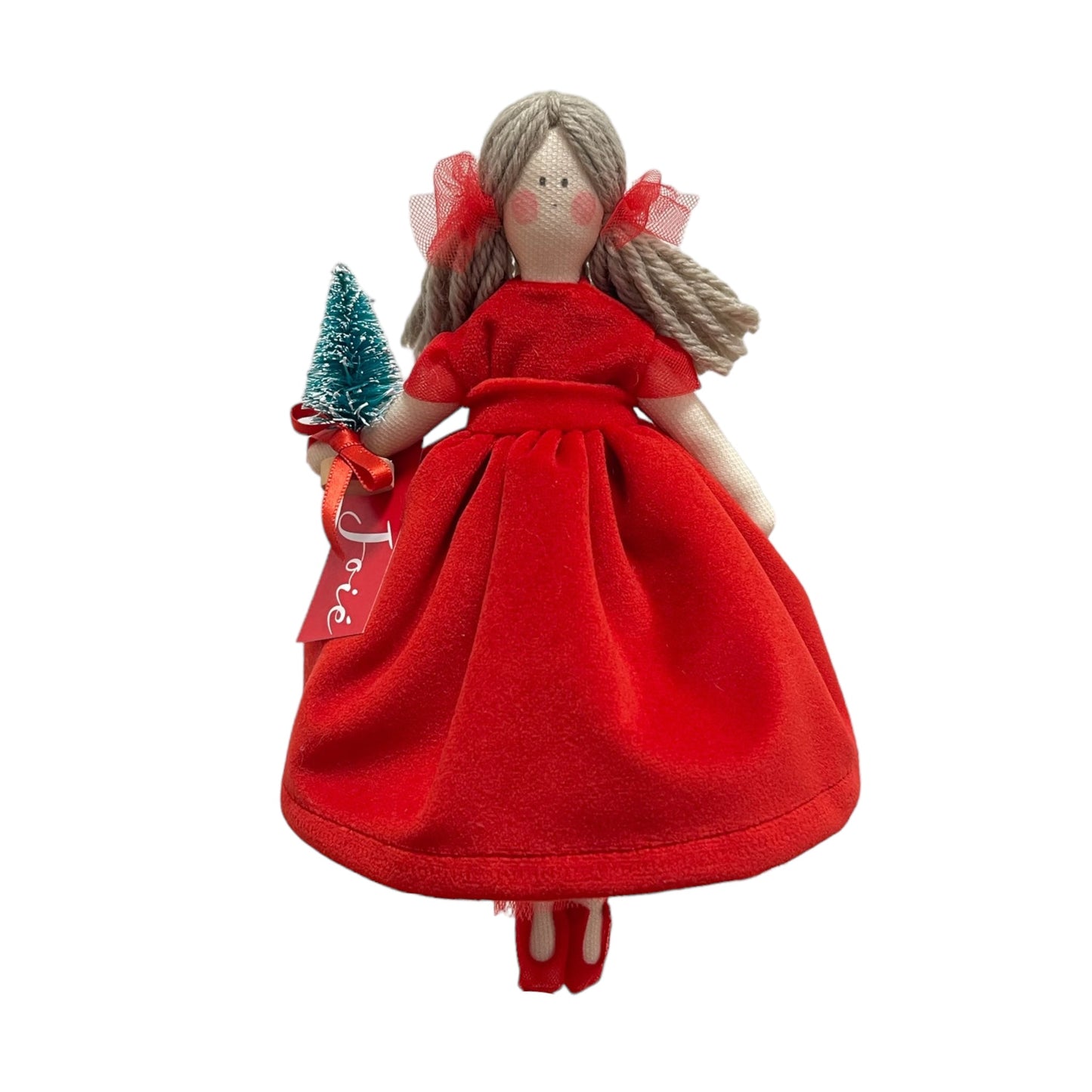 Bambola “Frida” in velluto - Rosso / 21cm - Bomboniere e