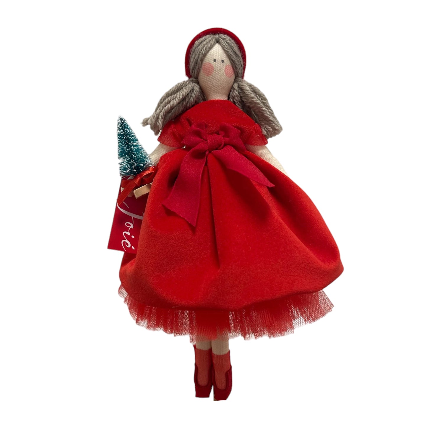 Bambola “Frida” in velluto - Rosso / 25cm - Bomboniere e