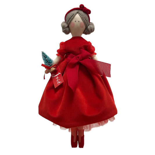Bambola “Frida” in velluto - Rosso / 30cm - Bomboniere e
