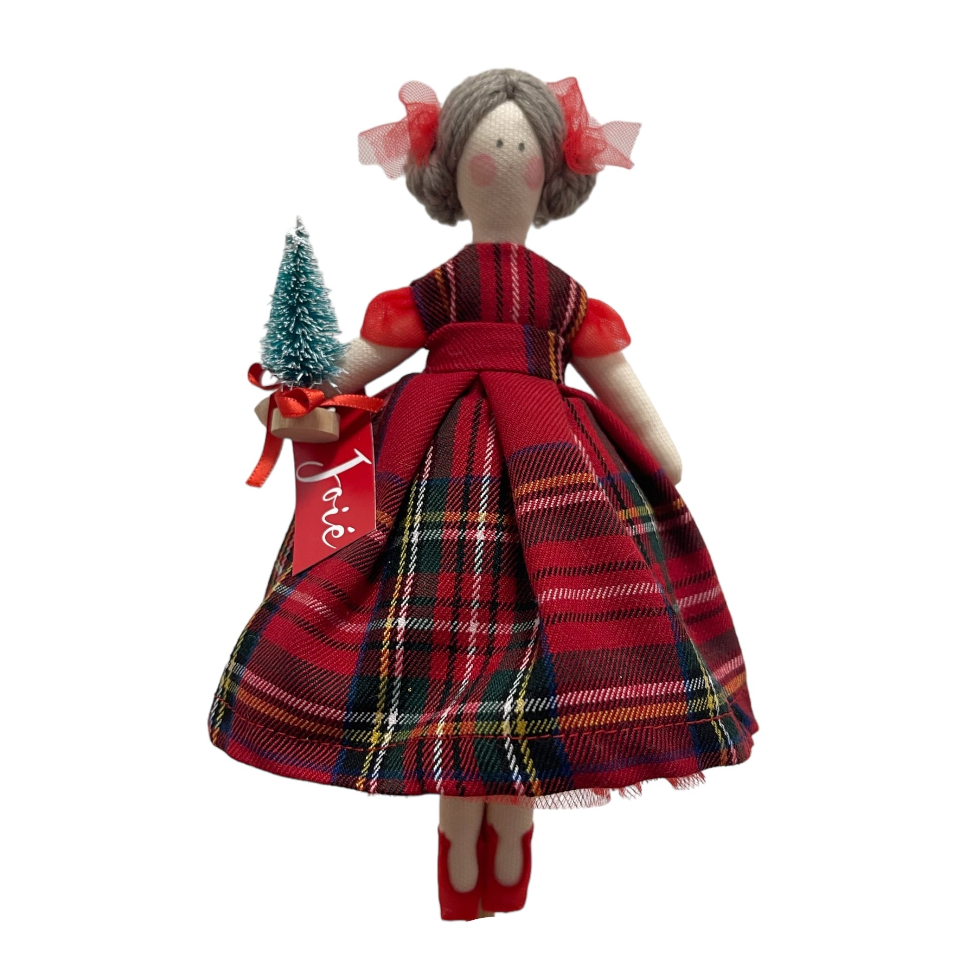Bambola “Lilibet” in tartan - Rosso / 21 cm - Bomboniere e