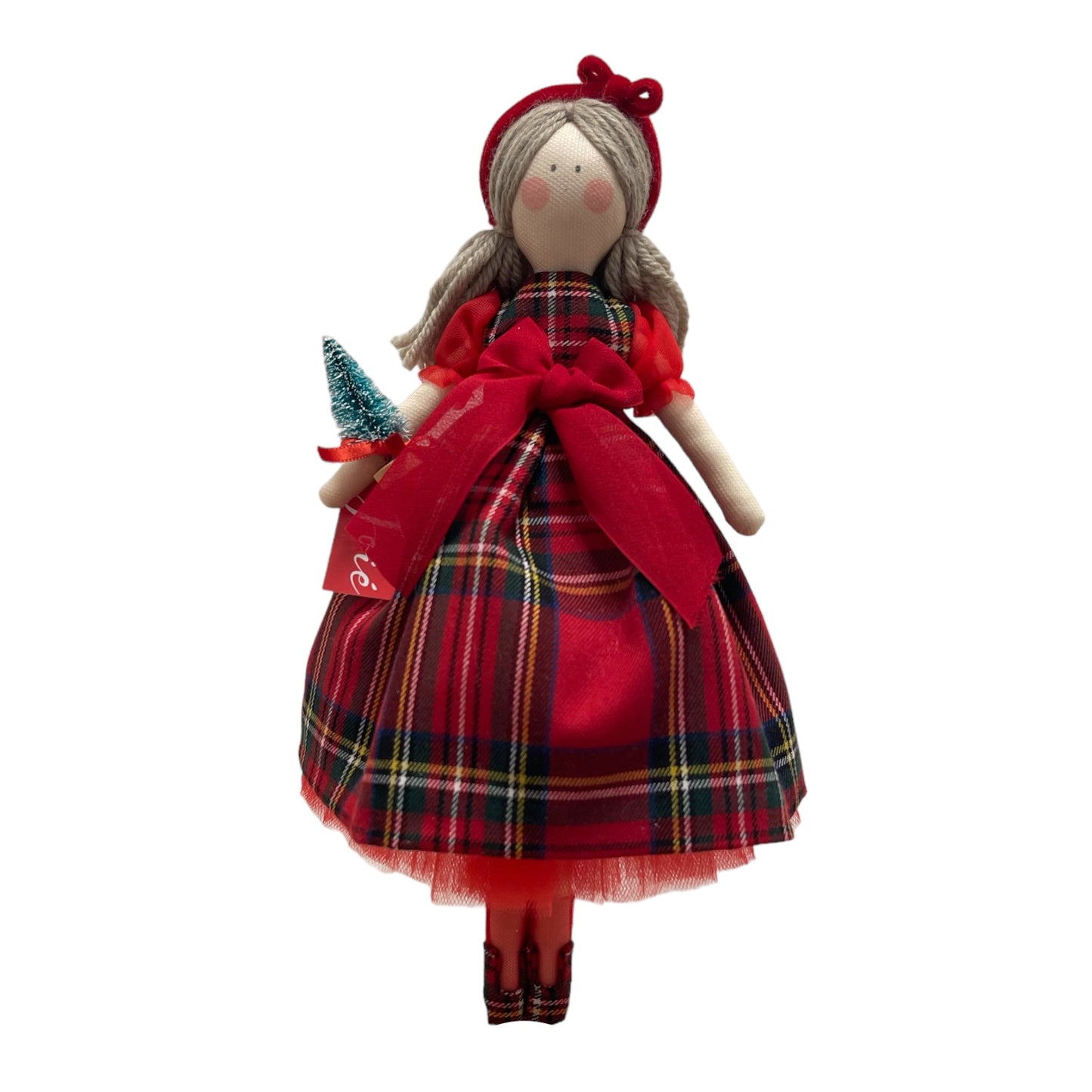 Bambola “Lilibet” in tartan - Rosso / 30 cm - Bomboniere e