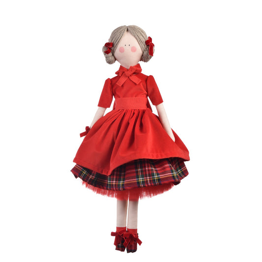 Bambola “Sofia” in velluto - 50cm / Rosso - Bomboniere e