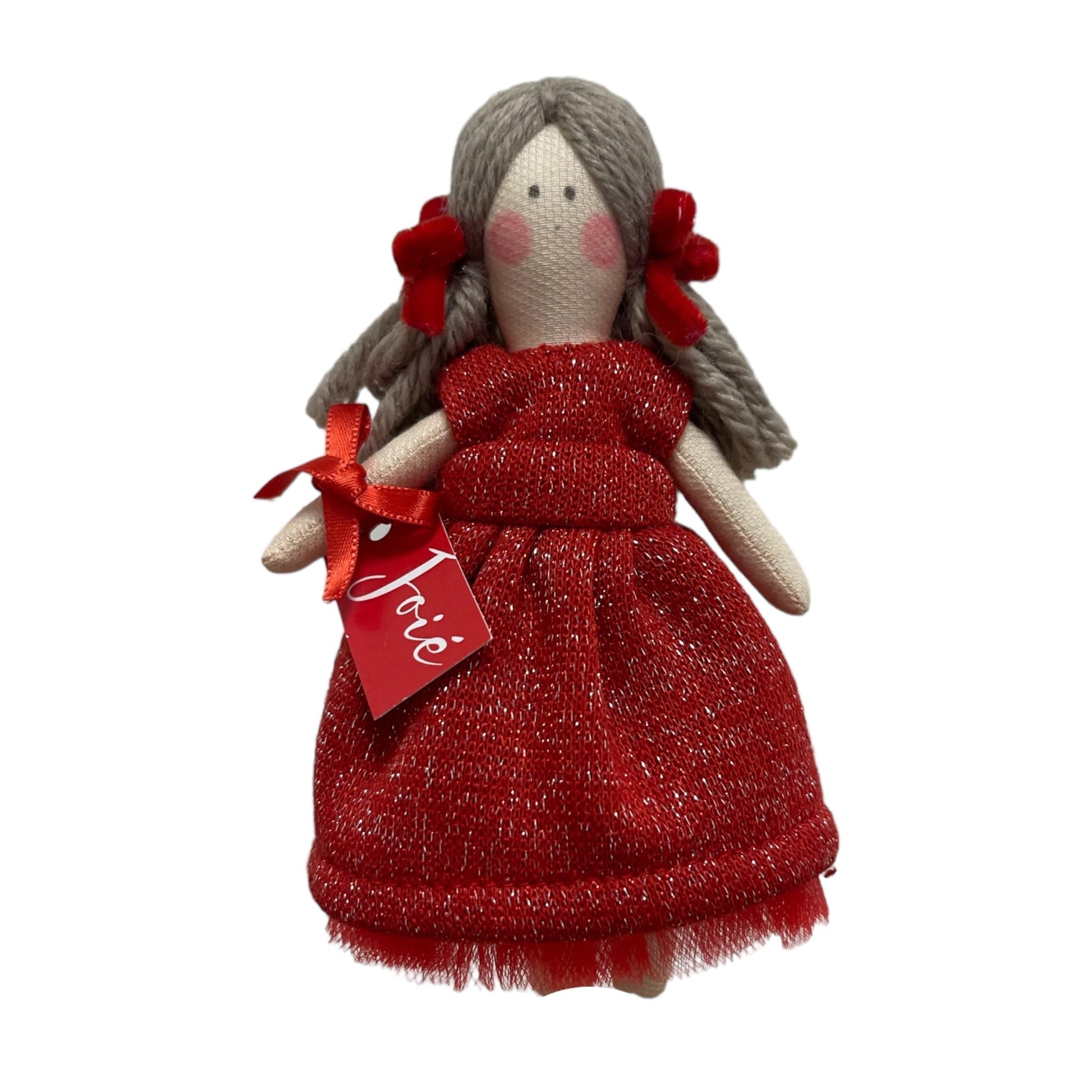 Bambola “Stella “in lana glitterata - Rosso - Bomboniere e
