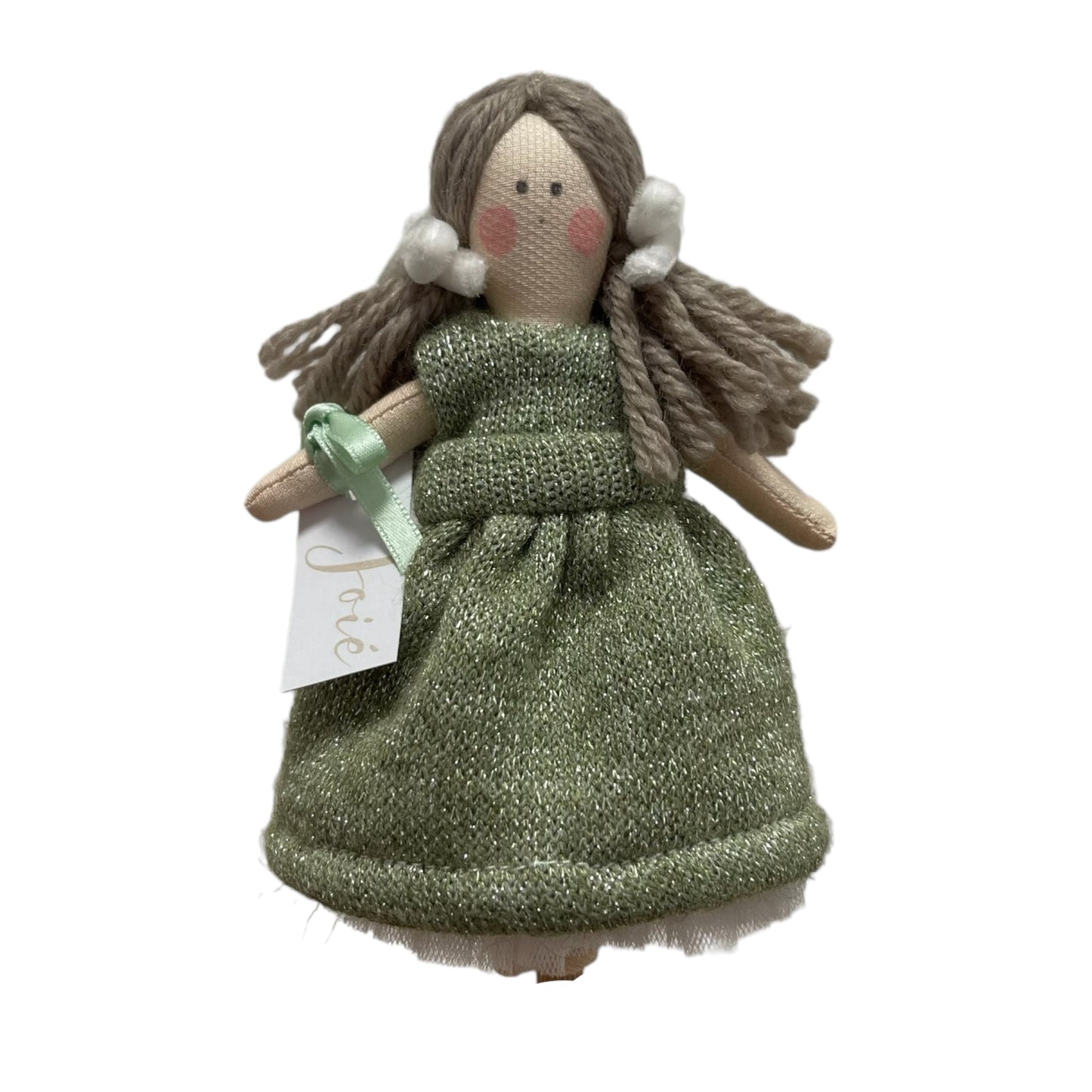 Bambola “Stella “in lana glitterata - Verde - Bomboniere e