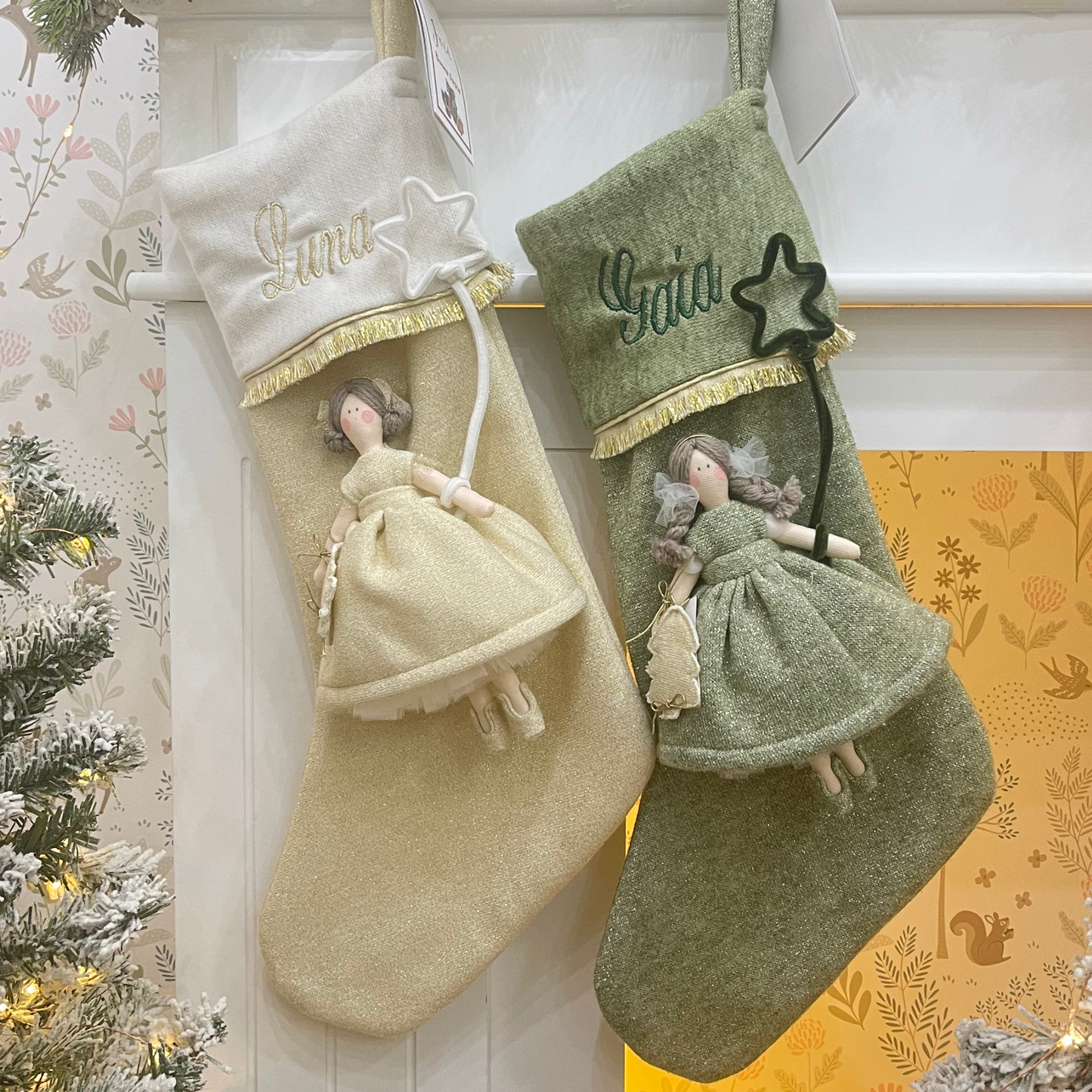 Calza epifania in lana glitterata con bambola Lilibet